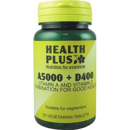 Health Plus A5000 + D400 : Vitamins A & D : 90 tablets