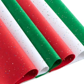 JOYIN 180 Sheets Glitter Tissue Paper, Red Green White Tissue Paper for Gift Wrapping Supplies, 20''x20 Christmas Wrapping Paper for Holiday Wrap Craft Decorations