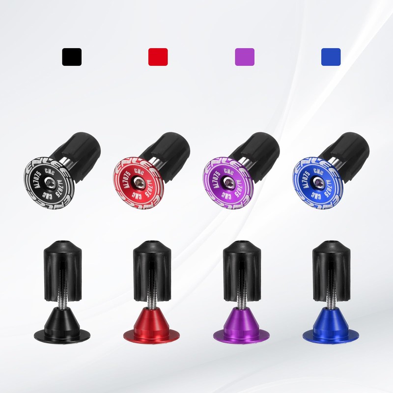 sourcing map Bike Handlebar End Plugs Aluminum Bar End Caps