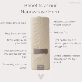 VOLO Hero Hair Towel XL Allure Beauty Award Winner Quick Dry Microfiber Blue