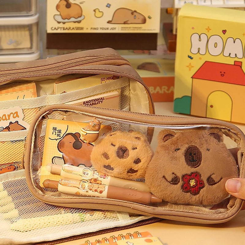 Estuche para lápices de Capibara, Bonito Estuche para Lápices de