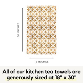 MODERN STYLE Premium Kitchen Tea Towel - Super Absorbent & Fast Drying Microfiber Dish Towel - Odor Controlling Technology (Gold Deco)