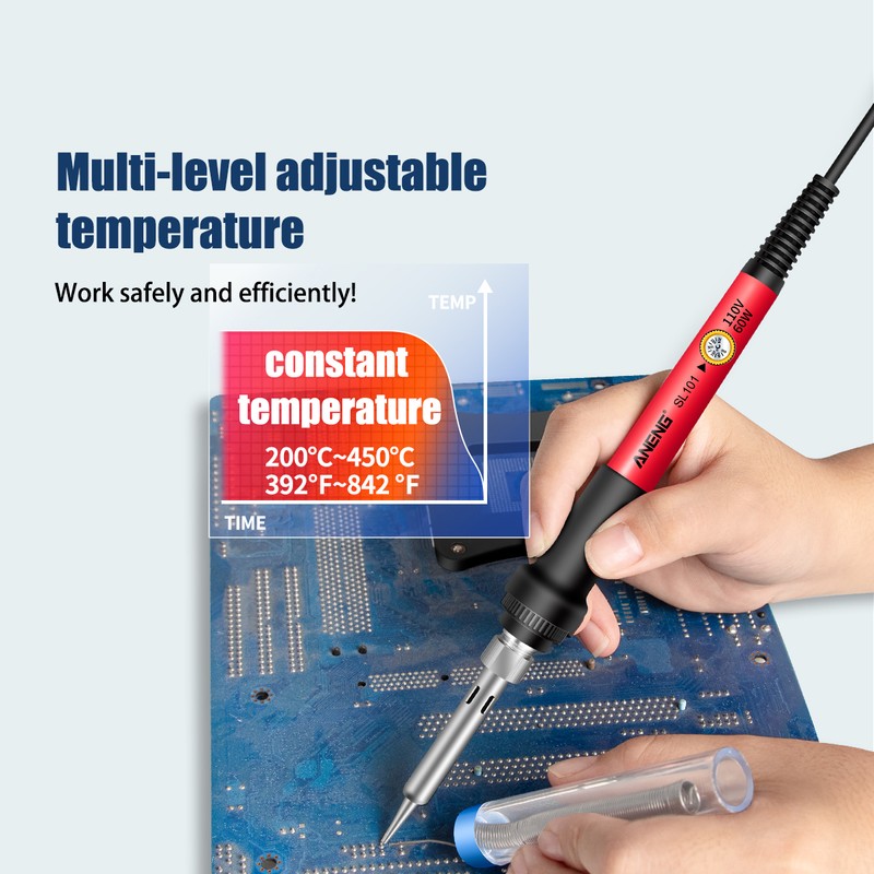 ANENG SL101 60W Electric Soldering Iron Kit 6-Level Adjustable Temperature