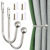 Metal Curtain Tie Backs,Silver Curtain Holdbacks,2 Pieces Curtain Tie Backs