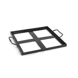 Charcoal Companion Porcelain Coated Salt Plate Holder, 10.2" x 10.2", Black