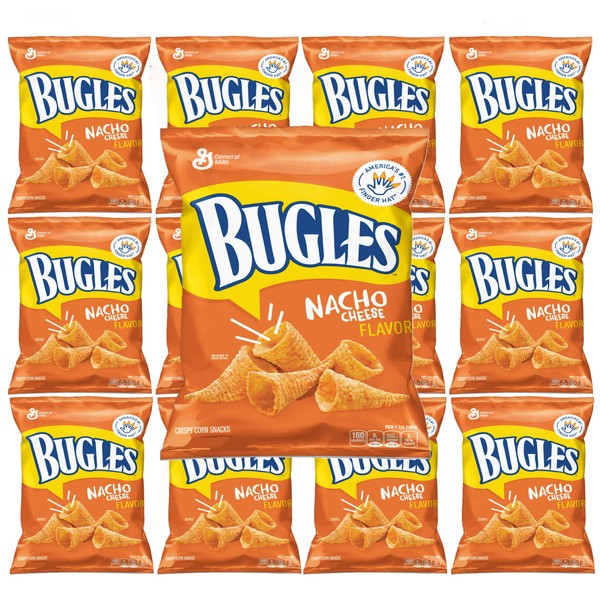 Bugles .875oz Bags, Pack of 12 (Nacho Cheese)