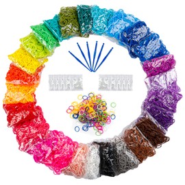Wuiil 12730+ Loom Rubber Bands Refill Kit in 26 Color with 500 Clips,6 Hooks, Premium Bracelet Making Kit for Weaving DIY Crafting Gift