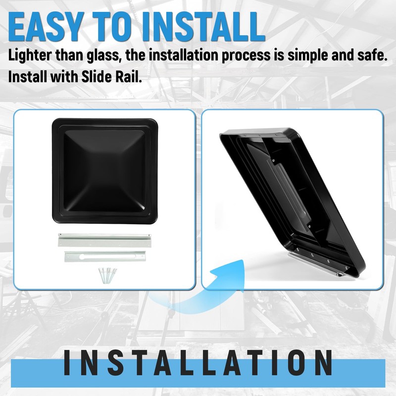 HECASA Black 14" RV Roof Vent Cover Compatible with Ventline