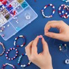 1300 Pcs Patriotic Bracelet Making Kit, Red White Blue Beads