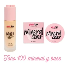 Pink Up Maquillaje Matte Cover Pink Up 12 Horas + Mineral Cover