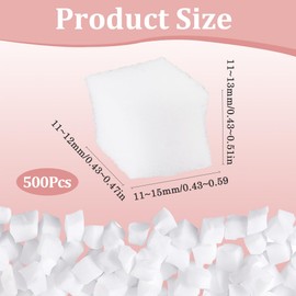 SOFPLATE 500Pcs Box Filler Foam Small Square Foam Blocks White 0.43 Inch Jelly Cube Block Mini Bead Craft Filling Accessories for Art Vase Filler Bean Bag Craft DIY Wedding Holiday Party Decoration
