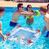 Inflatable Game Table with Waterproof Playing Cards, Pool Floating Table