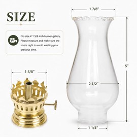 GXFCCYXT 2 Pcs 1 1/4 Inch Base by 5 Inch Height Tiny Oil Lamp Chimney Kerosene Lamp Shade Oil Lamp Glass Replacement for Miniature Oil Lamps