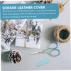 Gatuida 2pcs Leather Scissor Covers Protective Sleeves for Hairdressing Embroidery