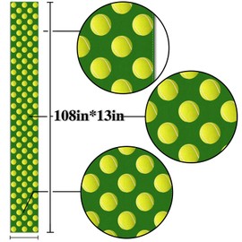Nepnuser Tennis Ball Table Runner Tennis Sports Themed Event Birthday Party Supplies Home Dining Room Kitchen Decor 108 Inches Long