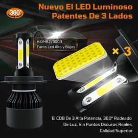 AUTOFAST H4 Led Kit De Faros, 160W 20000LM 6500K 9003 HB2 Bombillas LED para Faros Delanteros, Kit De Conversión 300% Súper Brillante, Luces Alto Bajo,Foco LED Antiniebla IP68, 2Piezas