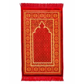 FIRASET Muslim Prayer Rug, Soft Plush Thin Islamic Prayer Mat, Janamaz, Sajada, Praying Carpet, Islamic Gift, Foldable Portable Turkish Prayer Mat for Men&Women, Lightweight Travel Prayer Rug, 26"x43"