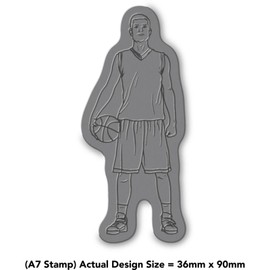 'Basketball Player' Rubber Stamp - Unmounted Design for Crafting & Scrapbooking, A7 (RS00041920)