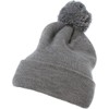 Flexfit Unisex Cuffed Pom Knit Beanie Hat, Heathergrey
