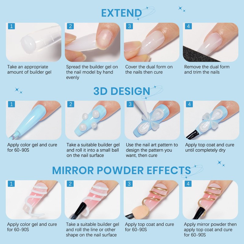 SUPWEE Builder Gel for Nails Non-Stick Hand Nail Extension Gel