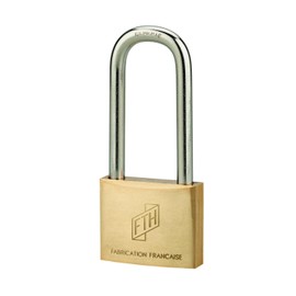 THIRARD 00021014 Cadenas FTH MH2 Padlock, Solid Brass Body and Hardened, 45mm Base, 60mm Half-High Shackle, 2 Steel Toothed Keys, 45 mm