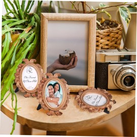 Parliky 4Pcs Vintage Mini Picture Frames Small Photo Frames for Home Decor Antique Frame Display Retro Decorative Photo Frames for Tabletop and Wall Mount