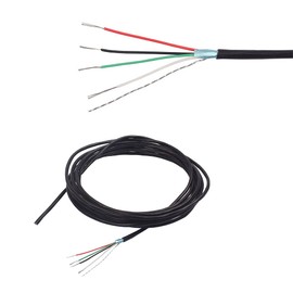 Ogdni 4 Conductor Shielded Wire Guitar Circuit Hookup Wire, Black, Wiring Pickup Cable
