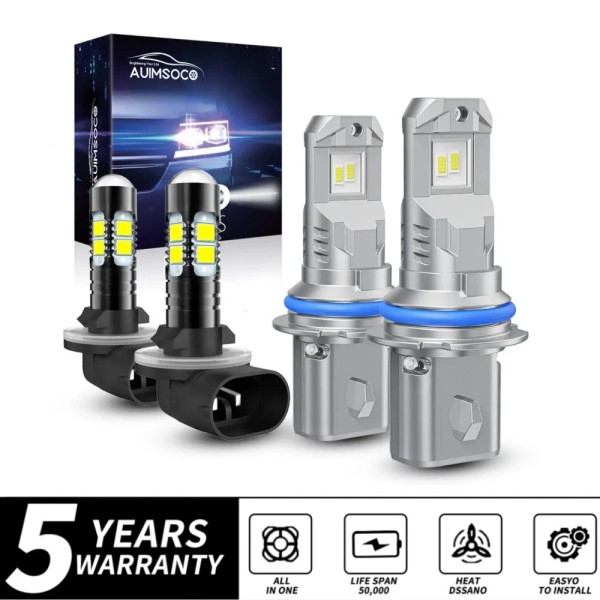 AUIMSOCO Bright LED Headlight Fog Light Bulbs Kit For Dodge