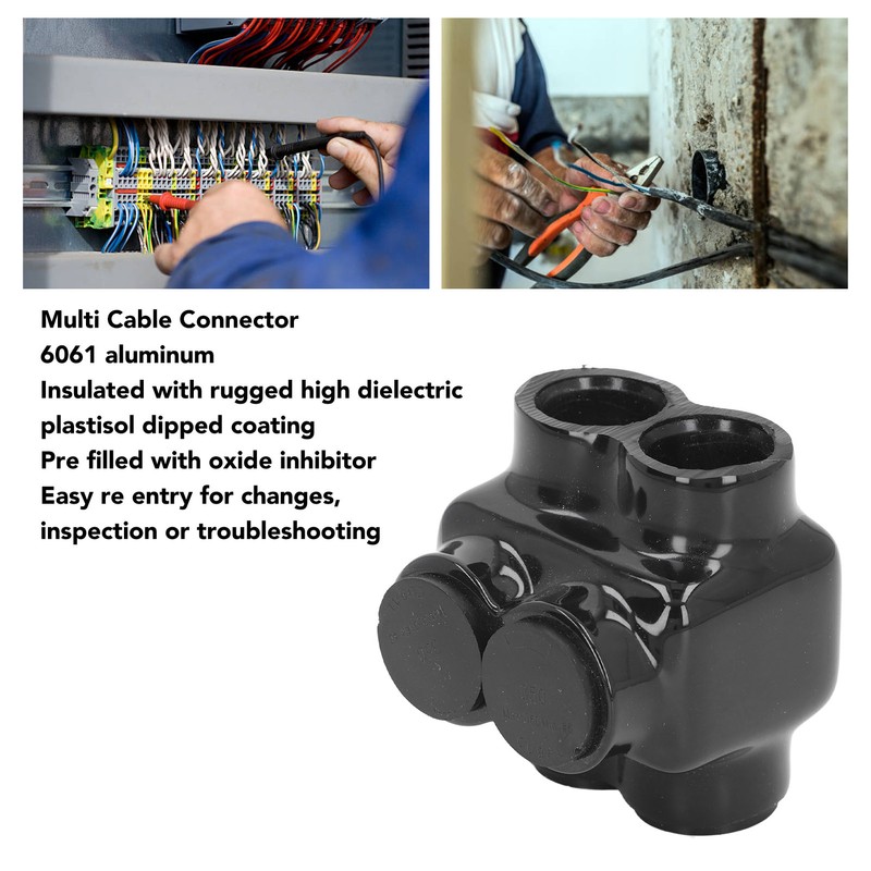 Multi Cable Connector 2 Port Insulated Vinyl Coated Aluminum Dual