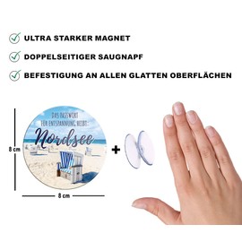 schilderkreis24 Funny Saying "Password Relaxation North Sea" Magnet Decorative North Sea Sea Fridge Magnet Humour Funny Gift Idea Birthday Christmas 8 x 8 cm