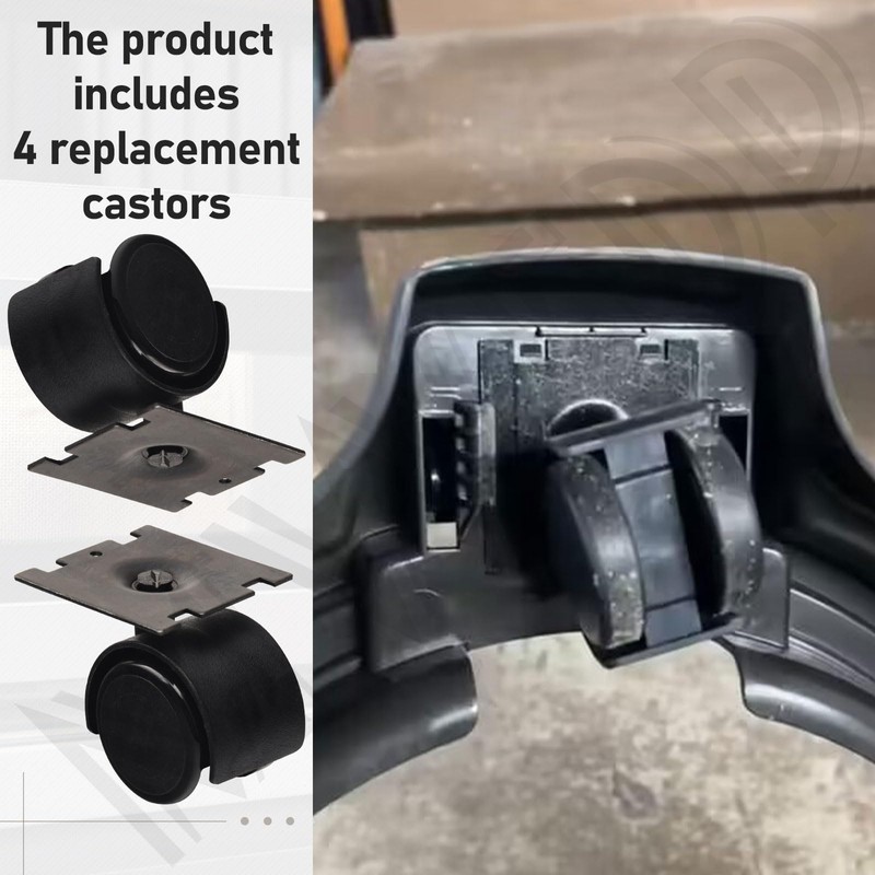 MWEDP for Rexair Rainbow Vacuum 40 mm Dolly Wheel/Plate Assembly