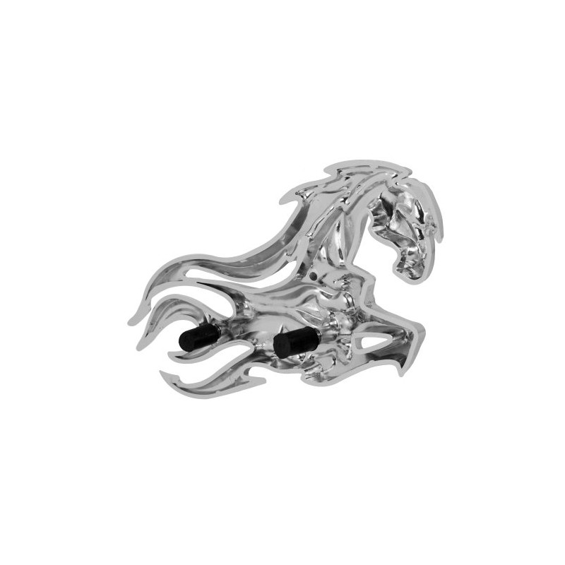Grand General 90191 Chrome Plastic 'Flamed Horse' Mud Flap Cut-Out