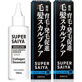 SUPER SAIYA M-034 M-034 Hair Growth Agent, For Men, Hair Growth, Thinning, Hair Loss, Dandruff Prevention, 4.2 fl oz (120 ml), Set of 2