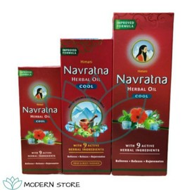 Navratna Ayurvedic Cool Oil | with 9 Active Herbal Ingredients | Relaxing Head Massage Oil | Revitalizes Scalp & Strengthen Hairs | Provides Cooling. 200ML/300ML