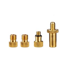 Valve Adapters, Bicycle Air Pump, Bicycle Valve Conversion Adapter, Presta / Schrader / English Conversion, 4 Piece Set (1 x Schrader to Presta / 2 x Presta to English, 1 piece)