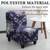 Armless Accent Chair Cover Printed Slipper Chair Slipcover Stretch Retro