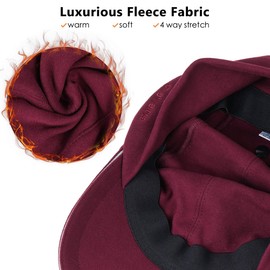 GADIEMKENSD Winter Running Baseball Cap Women Ponytail Beanie with Ear Warmer Hiking Hat Reflective Fleece Ball Cap Warm Ear Flaps Cold Weather for Hunting Snow Skiing Sports Red Wine