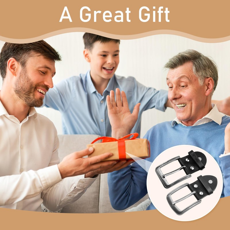 Smomend 2pcs Single Belt Buckle Replacement for Black Leather Belt