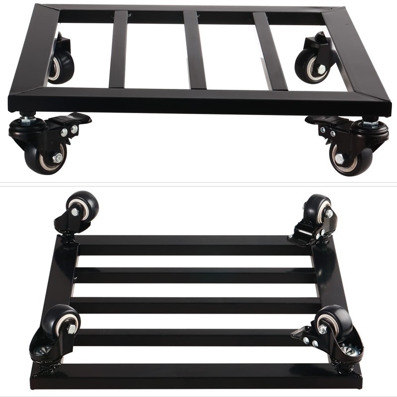 Large Metal Square Plant Caddy with Wheels 13.6” Iron Wrought