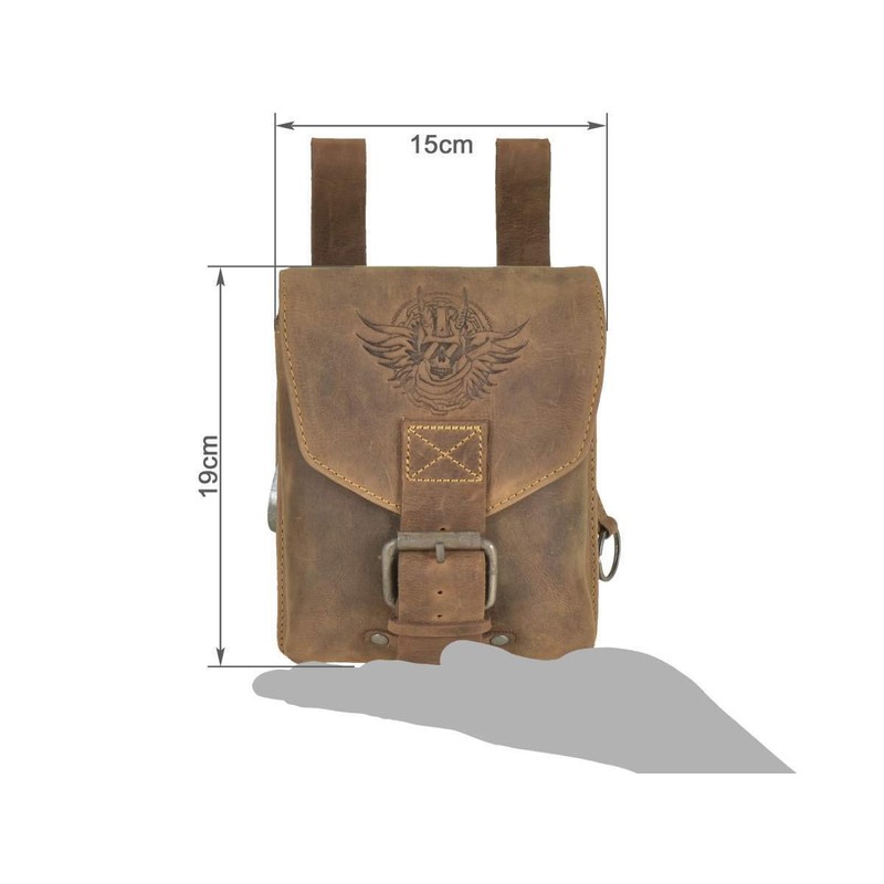 Greenburry Vintage Biker Leather Belt Bag Waist Bag Bum Bag