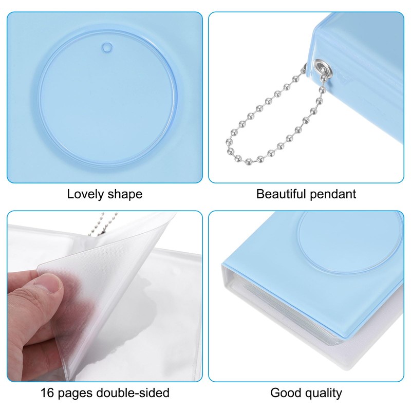 PATIKIL 32 Pockets 3" Mini Photo Card Binder Album for