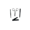 Dependable Industries Inc. Essentials 4 Piece Black Stainless Steel Manicure