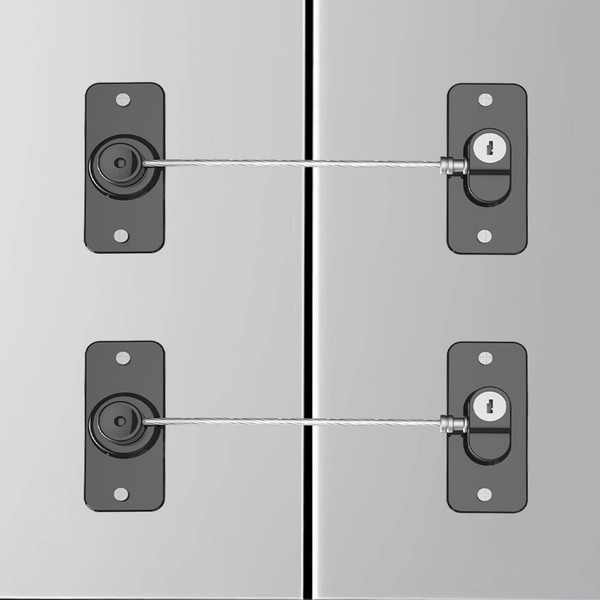 Fridge Lock, 2 Pack Refrigerator Lock with 4 Keys, Child