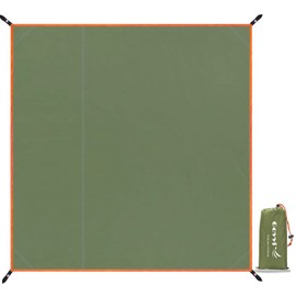 GOYYI Tent Sheet, Waterproof, Water Pressure Resistance, 10.8 ft (3000 mm), UV Protection, Foldable, Lightweight, Storage Bag Included, 82.7 x 82.7 inches (210 x 210 cm), Army Green