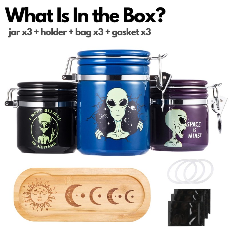 KARCOOL Alien Smell Proof Jar Bundle - 3 Pack (1L+2S),