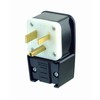 Leviton 9650-P 50 Amp, 250 Volt, Straight Blade, Plug, Industrial Grade, Grounding, Angle, Black