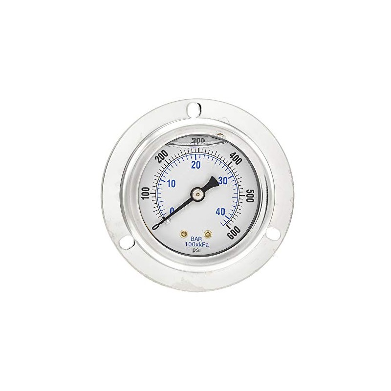 PIC Gauges 204L-404K Front Flanged Panel Mount Glycerine Filled Pressure