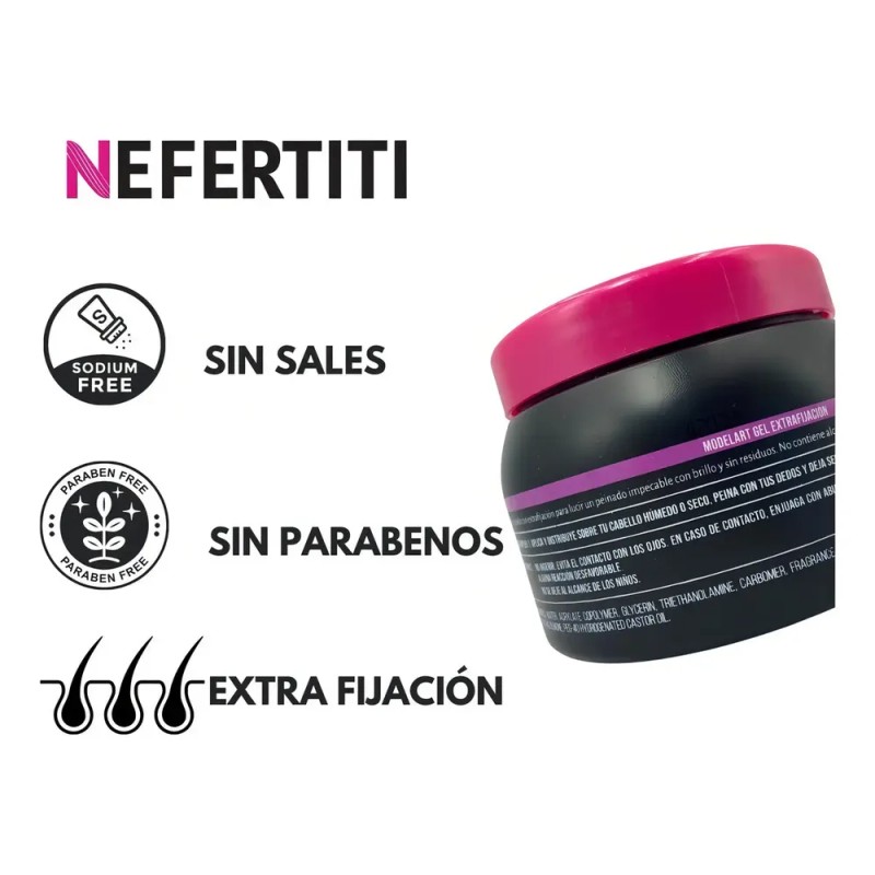 Nefertiti. Moldeadora Modelart Gel 400 Gr. Extra Fijación.