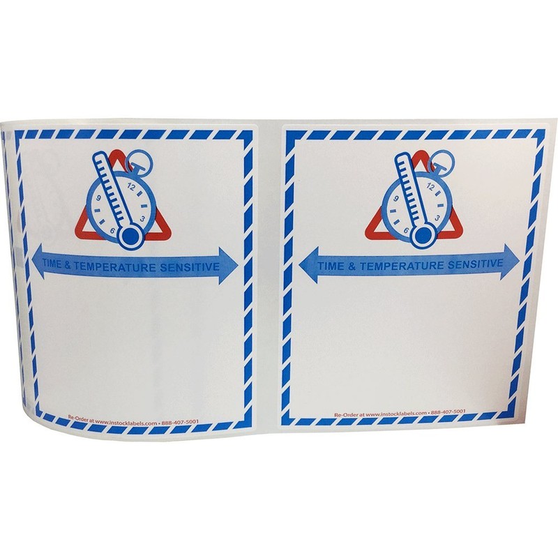 Time Temperature Sensitive Labels 4 x 4 3/4 Inch 500