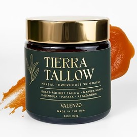 Bálsamo de Tallow para rostro y cuerpo – Hidratante de ternera alimentada con pasto para pieles sensibles, infundido con botánicos, papaya, miel de manuka y astaxantina